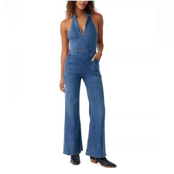 Free People Denim Junpsuit - Picture 3 of 9